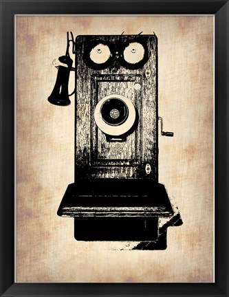 Framed Vintage Phone 1 Print