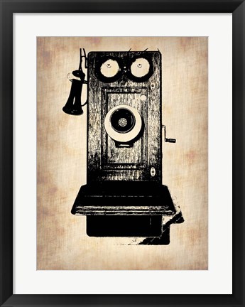 Framed Vintage Phone 1 Print