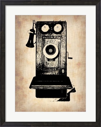 Framed Vintage Phone 1 Print