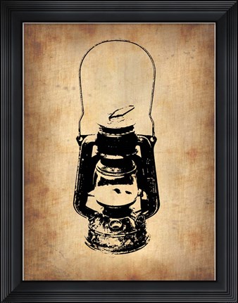 Framed Vintage Lamp 3 Print