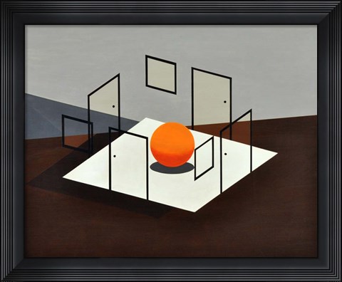 Framed B Orange Print