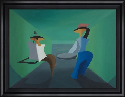 Framed Chat a little Print
