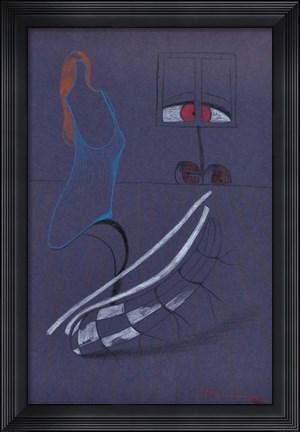Framed Peeping V 2 Print