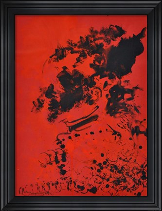 Framed Red Red and Black Print