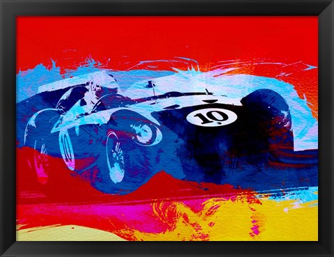 Framed Maserati on the Race Track 1 Print