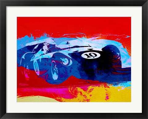 Framed Maserati on the Race Track 1 Print