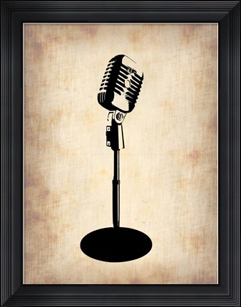 Framed Vintage Microphone Print