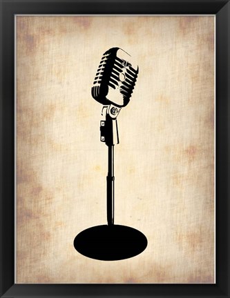 Framed Vintage Microphone Print