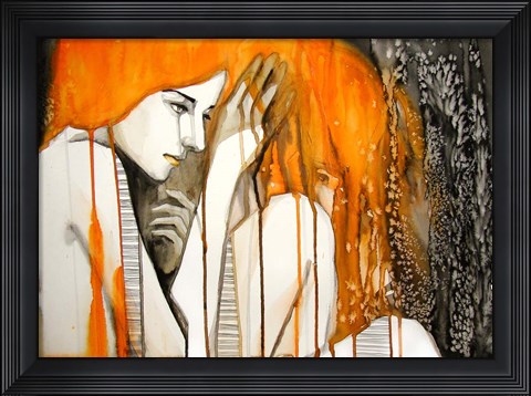 Framed Girl with Orange Hair Print
