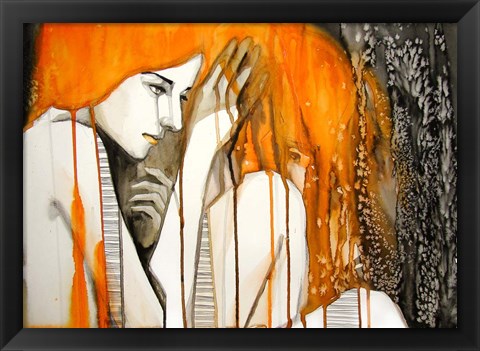 Framed Girl with Orange Hair Print