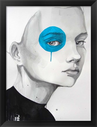 Framed Blue Dot Print