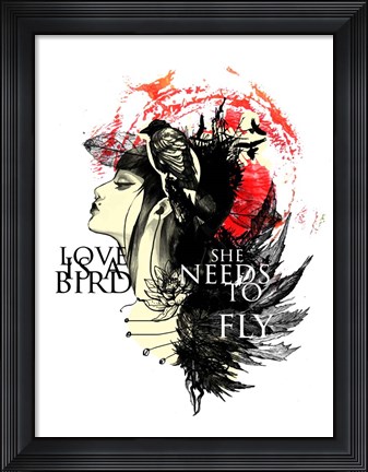 Framed Love Needs To Fly Print