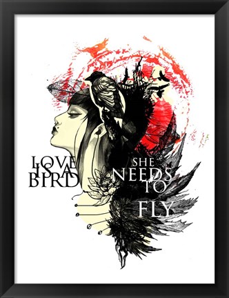 Framed Love Needs To Fly Print