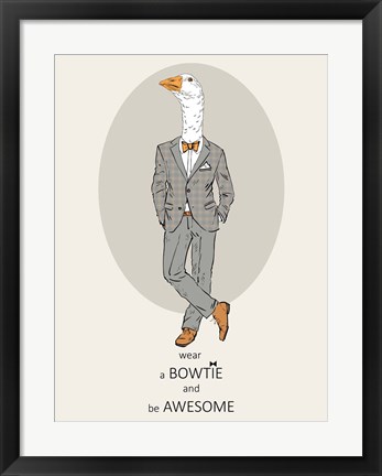 Framed Goose in Pin Suit Print