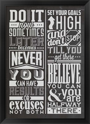 Framed Motivational Set Black Print