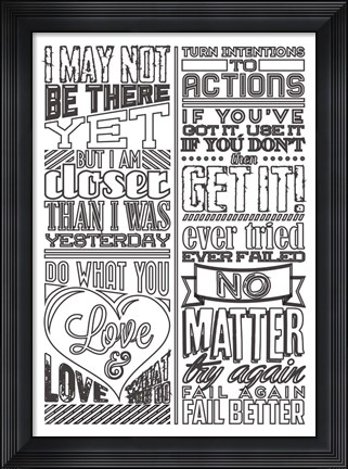 Framed Action Set White Print