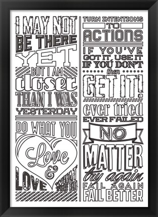 Framed Action Set White Print