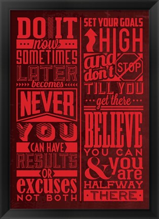 Framed Motivation Set Red Print