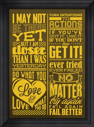 Framed Achievement Set Yellow Print