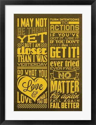 Framed Achievement Set Yellow Print