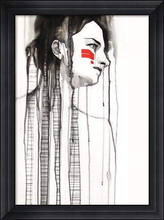 Framed Red Stripes Print