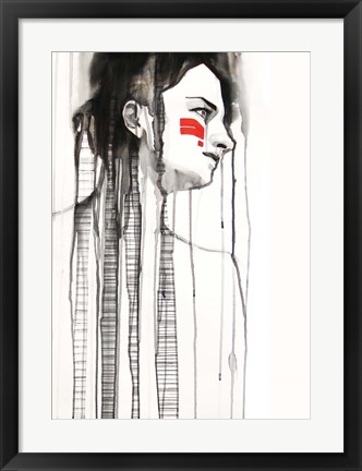 Framed Red Stripes Print