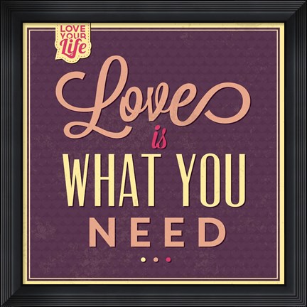Framed Love Is What You Need Print
