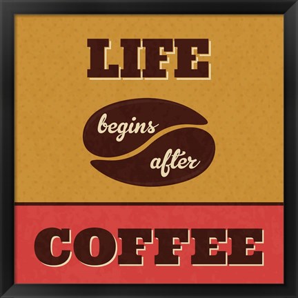 Framed Life Begins After Coffee Print