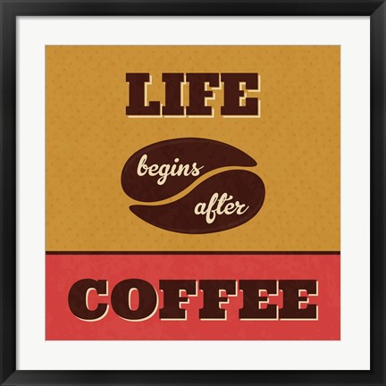 Framed Life Begins After Coffee Print