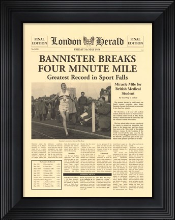 Framed Four Minute Mile Print