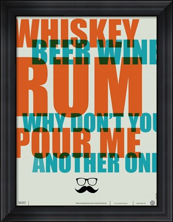 Framed Whiskey, Beer and Wine Print