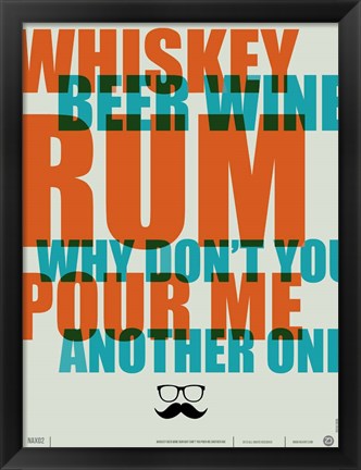 Framed Whiskey, Beer and Wine Print