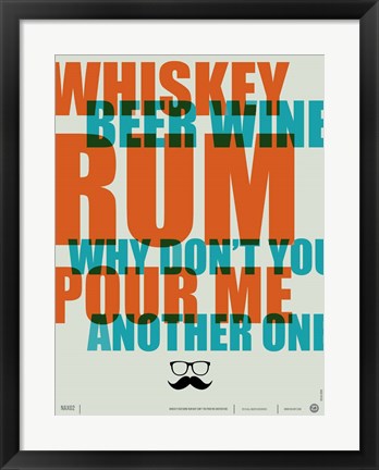 Framed Whiskey, Beer and Wine Print