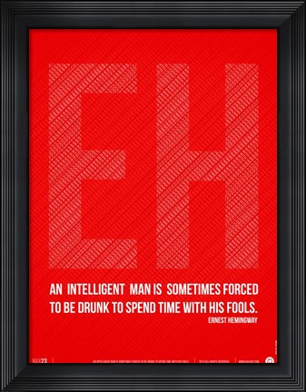 Framed Ernest Hemingway Quote Print