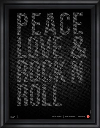 Framed Peace Love and Rock N Roll Print