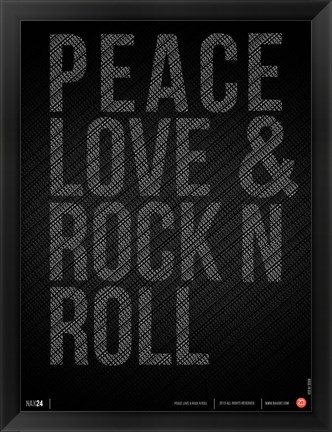 Framed Peace Love and Rock N Roll Print