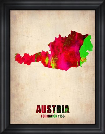 Framed Austria Watercolor Print