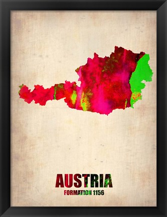 Framed Austria Watercolor Print