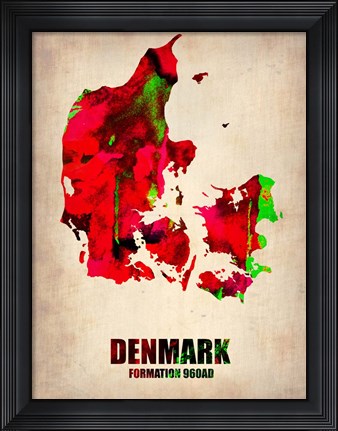 Framed Denmark Watercolor Print