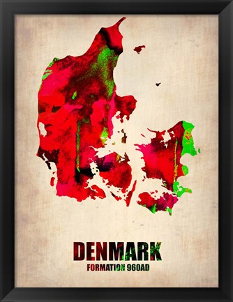 Framed Denmark Watercolor Print