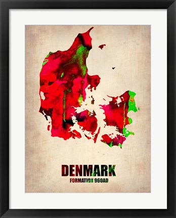 Framed Denmark Watercolor Print