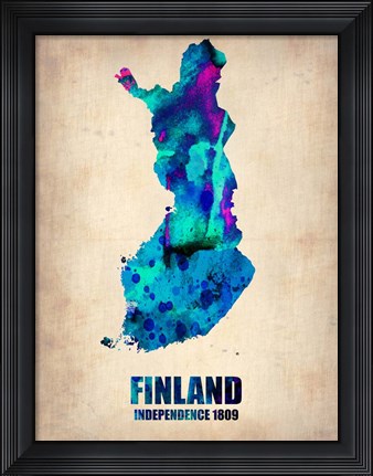 Framed Finland Watercolor Print