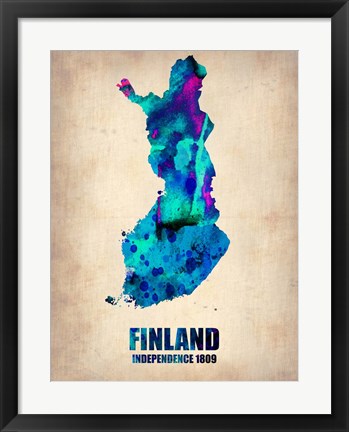 Framed Finland Watercolor Print