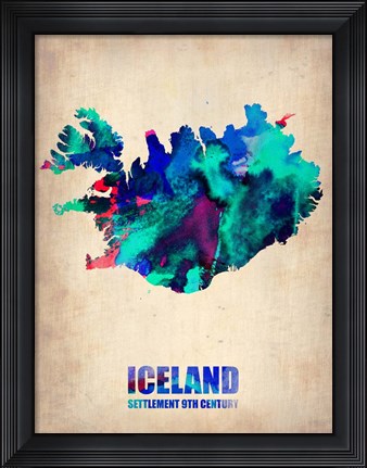Framed Iceland Watercolor Print