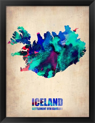 Framed Iceland Watercolor Print