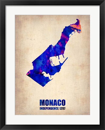 Framed Monaco Watercolor Print