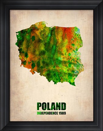 Framed Poland Watercolor Print