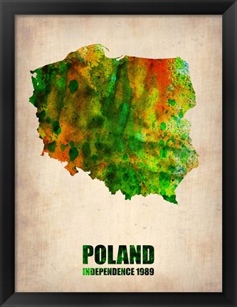 Framed Poland Watercolor Print