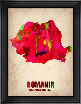 Framed Romania Watercolor Print
