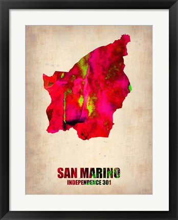 Framed San Marino Watercolor Print